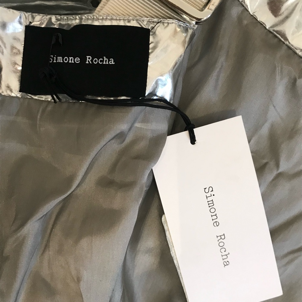 NEWvSimone Rocha Shimmering Silver Mini Dress - Picture 4 of 4